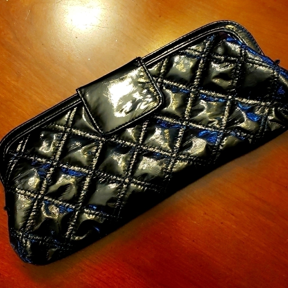 Black Quilted Evening Clutch Like New